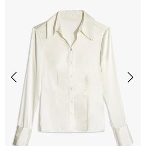 DANIELLE BERNSTEIN STRETCH CHARMEUSE BUTTON DOWN